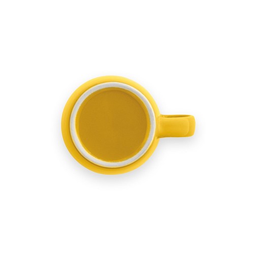 yellow COMANDER. Taza de cerámica con acabado brillante, 370 ml