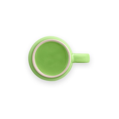 verde claro COMANDER. Taza de cerámica con acabado brillante, 370 ml