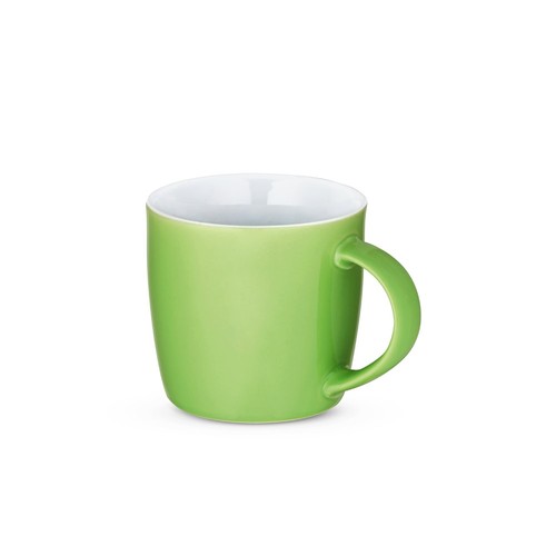 verde claro COMANDER. Taza de cerámica con acabado brillante, 370 ml