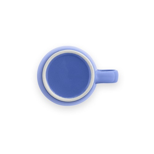 azul claro COMANDER. Taza de cerámica con acabado brillante, 370 ml