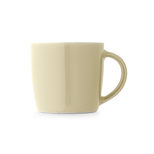 beis COMANDER. Taza de cerámica con acabado brillante, 370 ml