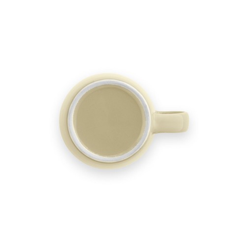 beis COMANDER. Taza de cerámica con acabado brillante, 370 ml