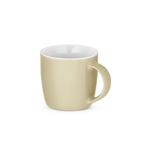 beis COMANDER. Taza de cerámica con acabado brillante, 370 ml