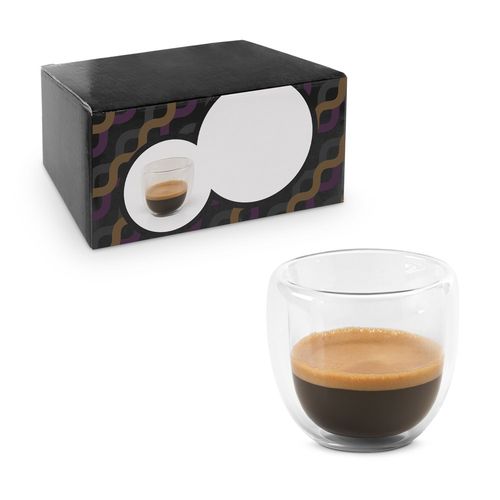 EXPRESSO. Set à café en verre borosilicaté avec 2 verres - 1