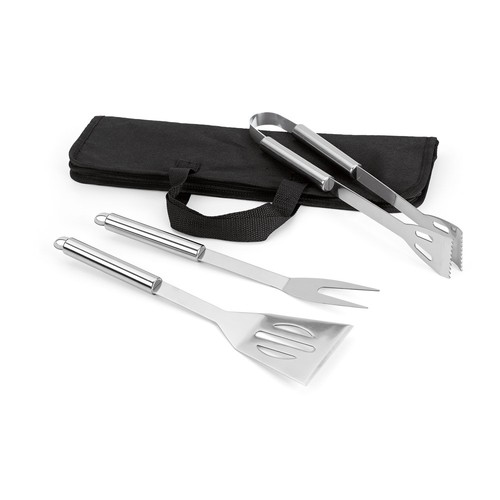 black SOARES. Set de barbacoa que incluye 3 piezas en acero inoxidable