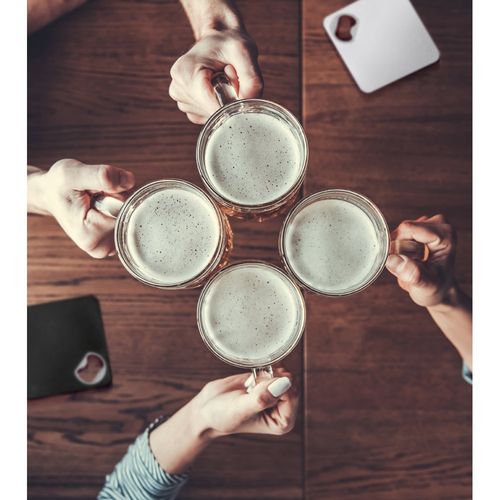 white FUNFAYE. Posavasos de ABS con abrebotellas