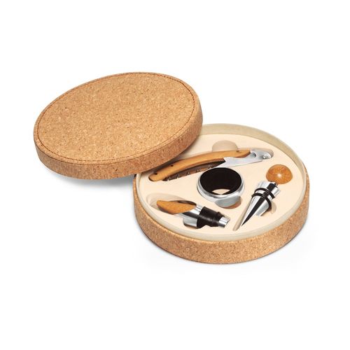 MORETO. Set à vin avec 4 pièces en bois et métal - 2