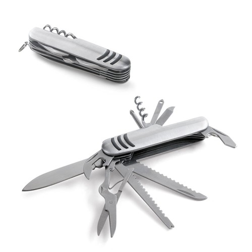 KAPRUN. NAVAJA MULTIFUNCIÓN FABRICADA EN ACERO INOXIDABLE Y METAL
