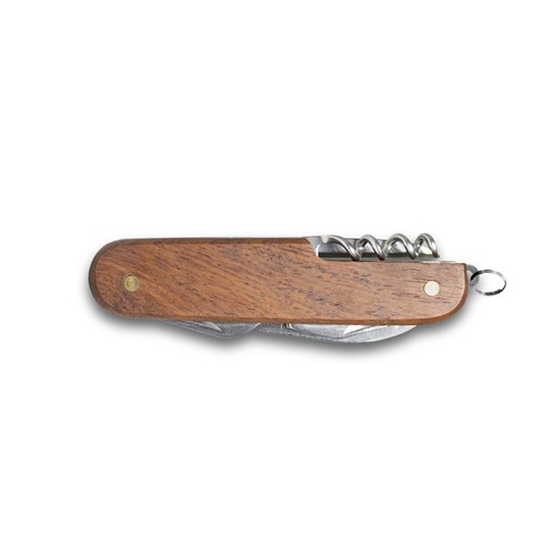 natural BELPIANO. Navaja multifunción en acero inoxidable y madera