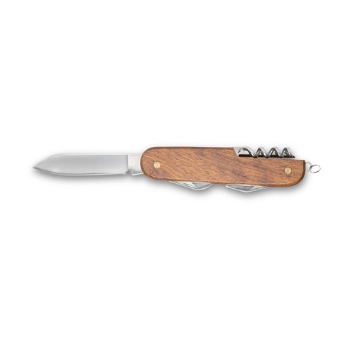 natural BELPIANO. Navaja multifunción en acero inoxidable y madera