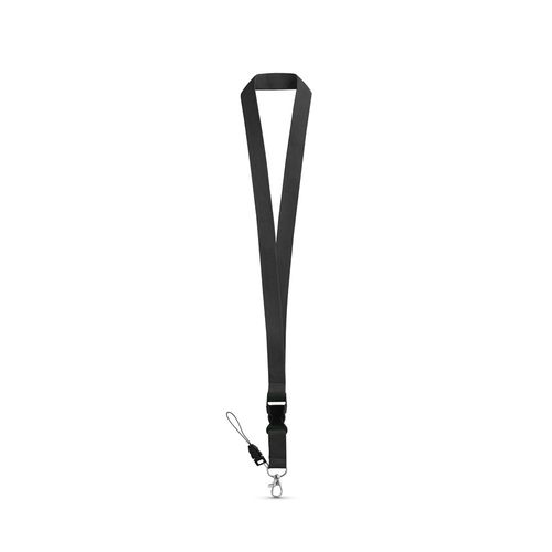 ANQUETIL. Lanyard de poliéster con mosquetón metálico