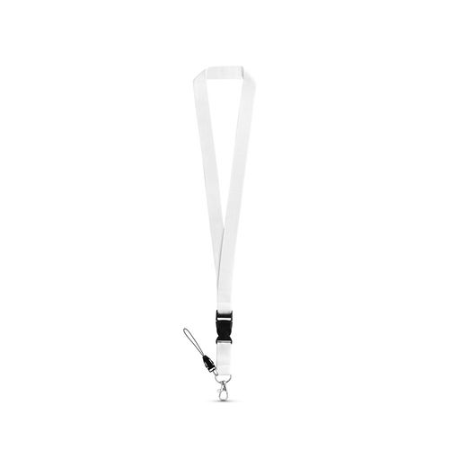 ANQUETIL. Lanyard de poliéster con mosquetón metálico