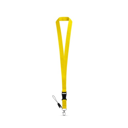 yellow ANQUETIL. Lanyard de poliéster con mosquetón metálico