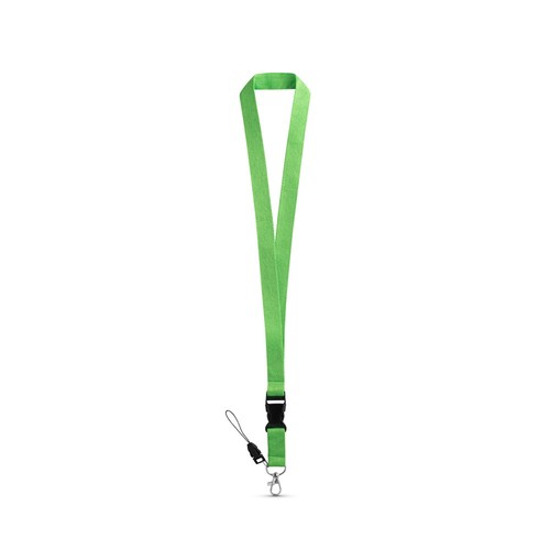 verde claro ANQUETIL. Lanyard de poliéster con mosquetón metálico
