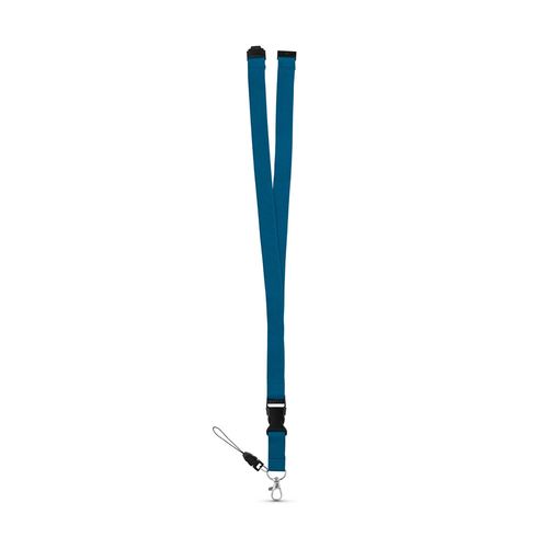 blue MURRAY. Lanyard de poliéster con mosquetón metálico