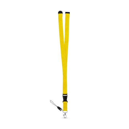 yellow MURRAY. Lanyard de poliéster con mosquetón metálico