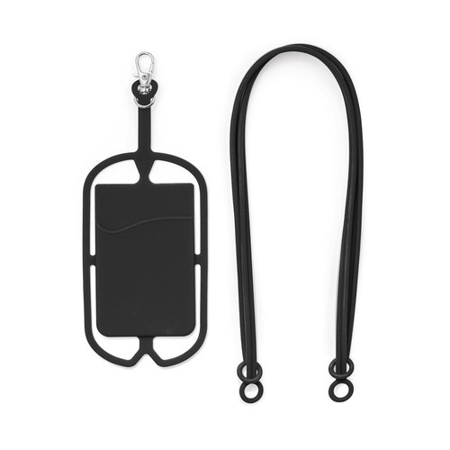 black NICOLAUS. Tarjetero con soporte para smartphone