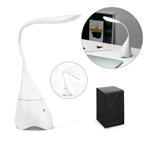 GRAHAME. Lampe de bureau portable avec haut-parleur et autonomie de 5h en ABS recyclé (100 % rABS) - 1