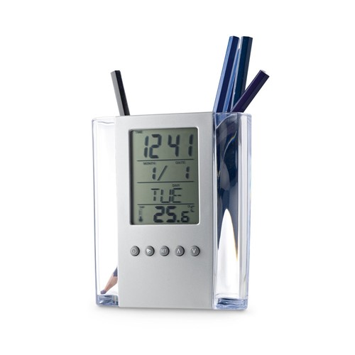 EDEM. Reloj digital multifunción de escritorio con portalápices, Merchandising, artículos personalizados para tu promoción de marca