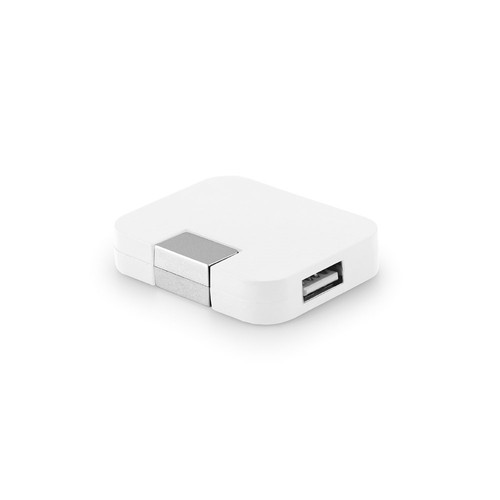 white JANNES. HUB con 4 puertos USB-A, fabricados en ABS