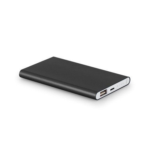 MARCET. Power bank slim 4'000 mAh, fabricado en ABS reciclado (70 % rABS) y aluminio reciclado (30 % rAL)