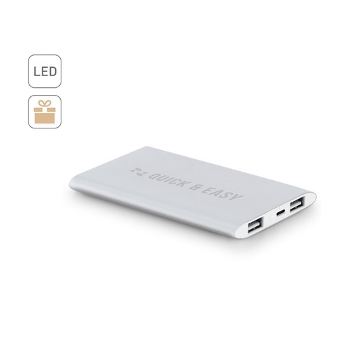 NOBEL. POWER BANK 7'200 MAH, FABRICADO EN ALUMINIO RECICLADO (100% RAL)