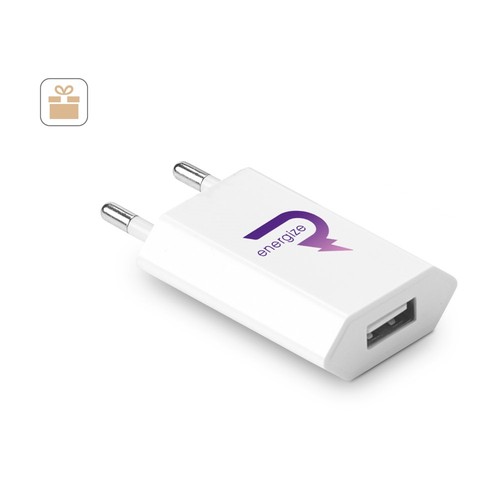 WOESE. ADAPTADOR DE CORRIENTE USB-A 5W FABRICADO EN ABS RECICLADO (100% RABS)