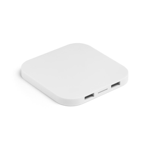 CAROLINE. Chargeur sans fil 15W superfast avec HUB 2 ports USB-A en ABS recyclé (60 % rABS) - 2
