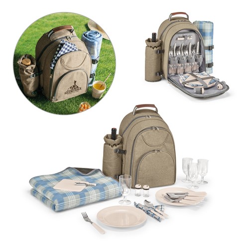 VILLA. Mochila térmica de picnic en poliéster reciclado de alta densidad 600D, Merchandising, artículos personalizados para tu promoción de marca
