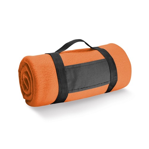 orange THORPE. Manta polar con asa desmontable (180 g/m²)