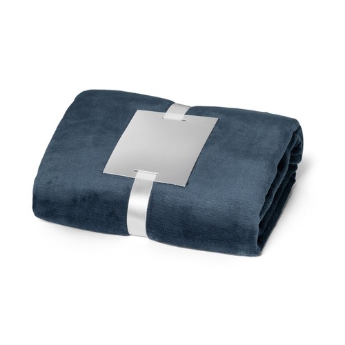 blue DYLEAF. Manta polar (240 g/m²) con cinta para tarjeta de personalización