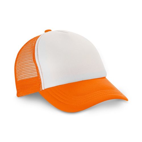 orange NICOLA. Gorro de poliéster y malla (150 g/m²)