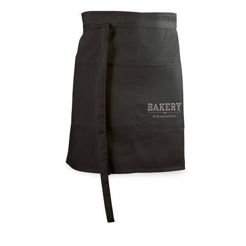 black ROSEMARY. Delantal de bar de algodón y poliéster (150 g/m²)