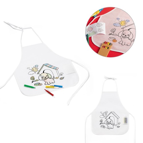 NILO. DELANTAL INFANTIL PARA COLOREAR EN TEJIDO SIN TEJER (80 G/M²)