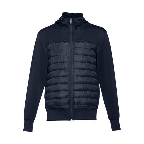 azul marino THC SKOPJE. Chaqueta para hombre, con capucha
