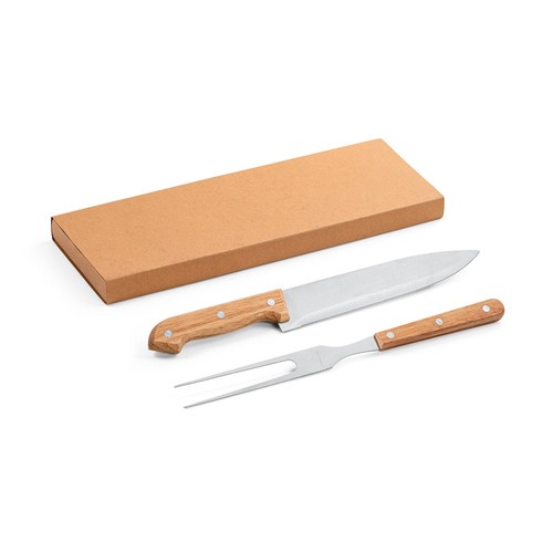 SALSA. Ensemble de 2 pièces pour barbecue en bambou et acier inoxydable - 2