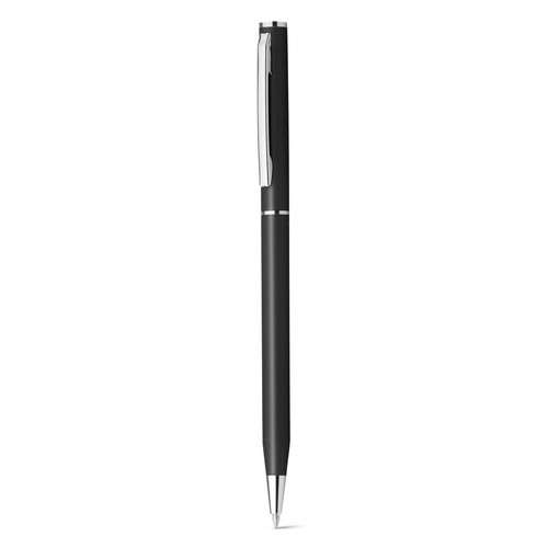 black LESLEY METALLIC. Bolígrafo en aluminio con mecanismo de giro y clip