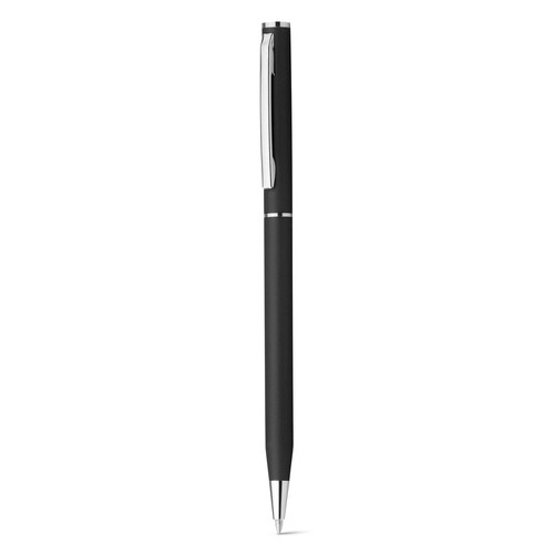 black LESLEY METALLIC. Bolígrafo en aluminio con mecanismo de giro y clip