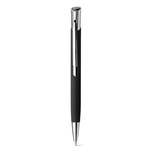 black OLAF SOFT. Bolígrafo de aluminio con acabado de goma