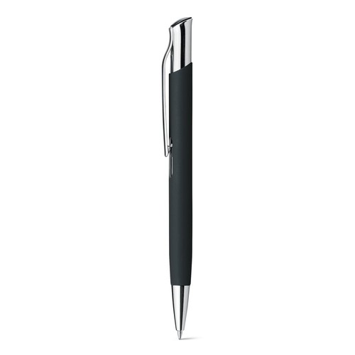 black OLAF SOFT. Bolígrafo de aluminio con acabado de goma