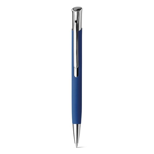 blue OLAF SOFT. Bolígrafo de aluminio con acabado de goma