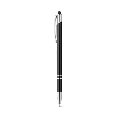 black GALBA. Bolígrafo de aluminio con punta táctil y clip