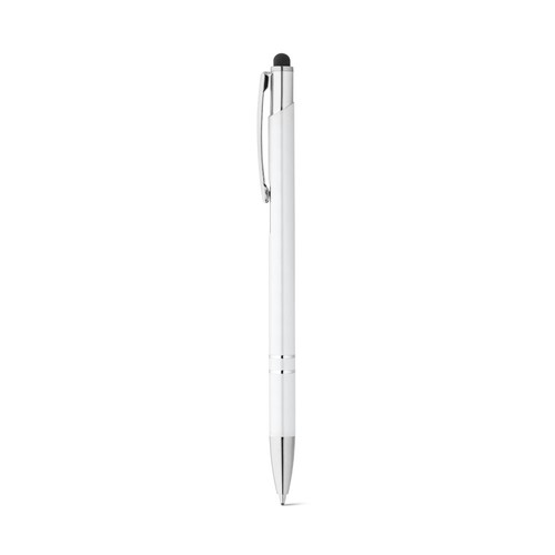 white GALBA. Bolígrafo de aluminio con punta táctil y clip