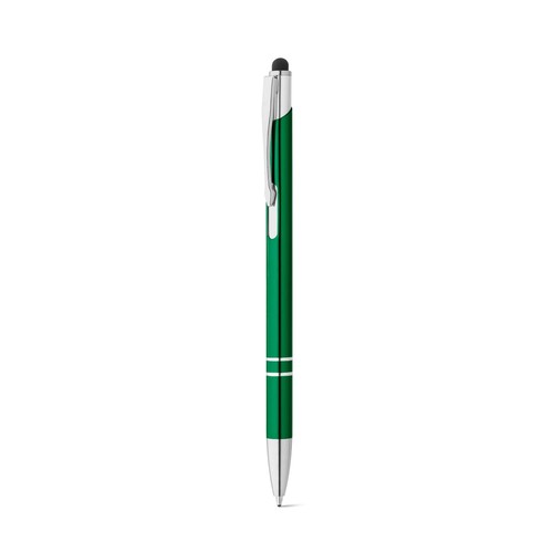 green GALBA. Bolígrafo de aluminio con punta táctil y clip