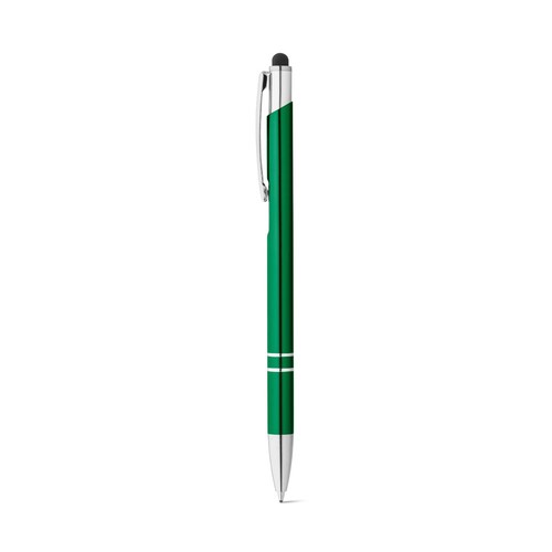 green GALBA. Bolígrafo de aluminio con punta táctil y clip