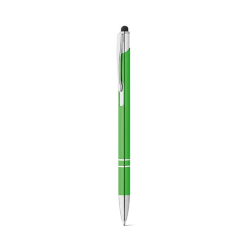 verde claro GALBA. Bolígrafo de aluminio con punta táctil y clip