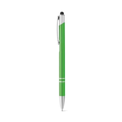 verde claro GALBA. Bolígrafo de aluminio con punta táctil y clip