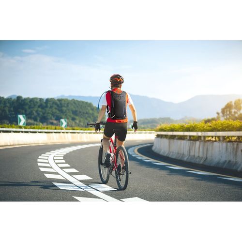 gray MOUNTI. Mochila deportiva 420D con depósito de agua 2 L