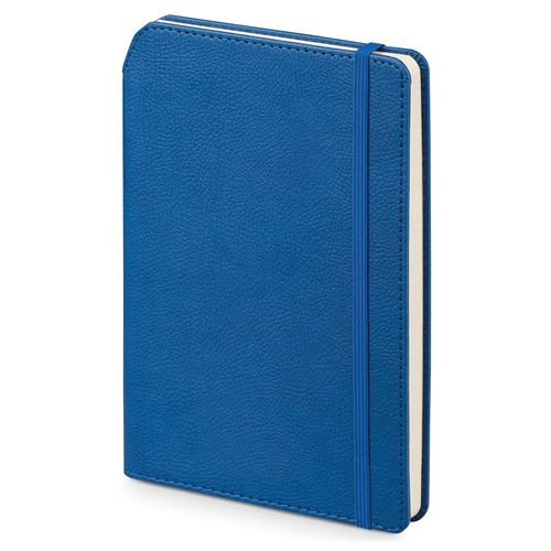 blue MORIAH. Bloc de notas A5 en PU con hojas rayadas, fabricado con material certificado FSC™ y otros materiales controlados