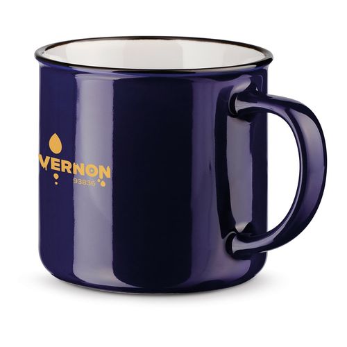azul marino VERNON. Taza de cerámica de 340 ml